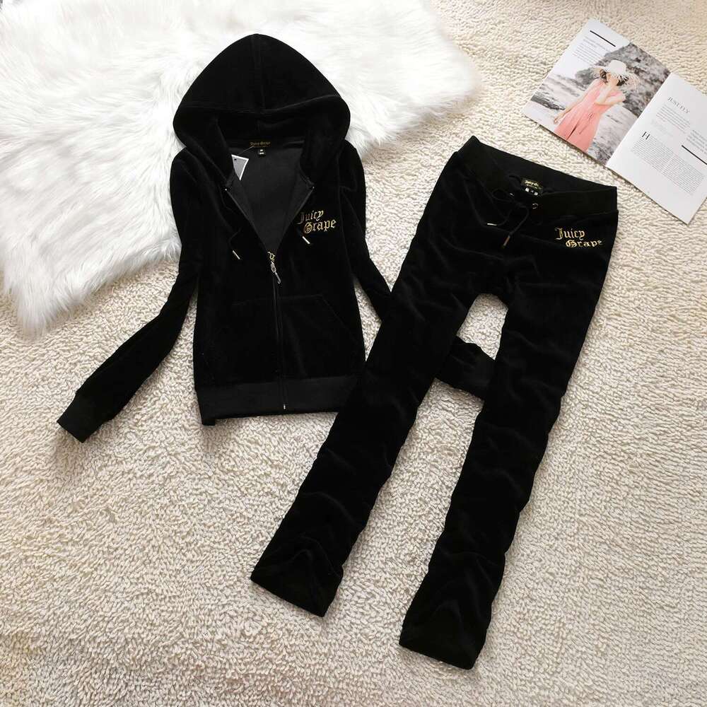 Veet Tracksuit Large Gemstone 3D Pattern Winter Warm Outdoor Sports Women Casual Hooded Sweatshirt Suit