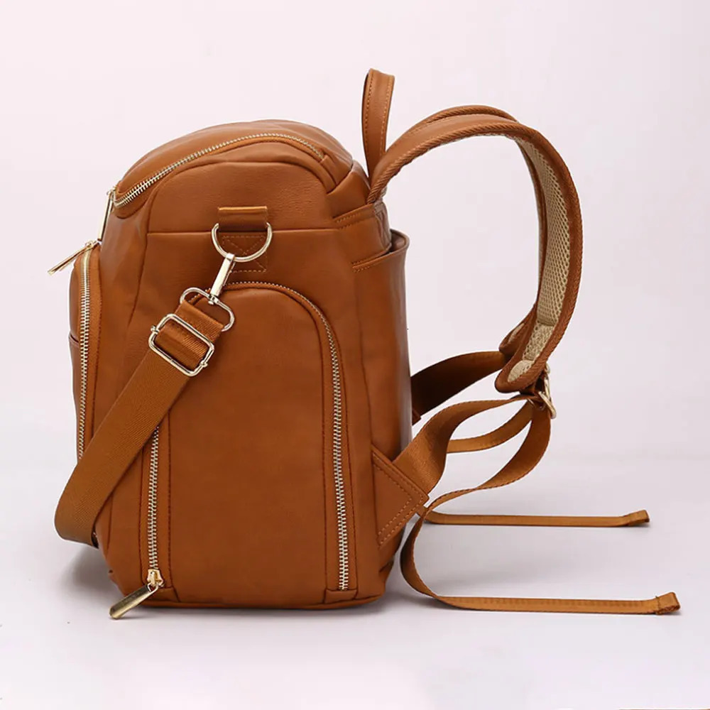 Mummy Nappy Backpacks Kids Stroller Bags Large Capacity PU Handbag Waterproof Outdoor Travel Diaper Bag Maternity Baby Care Bags 250407