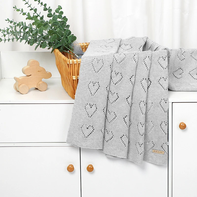 Baby Cotton Blankets Knitted born Boys Girls Stroller Nursery Bedding Cradle Quilt 100*80cm Infant Swaddle Wrap Crib Cellular 250408