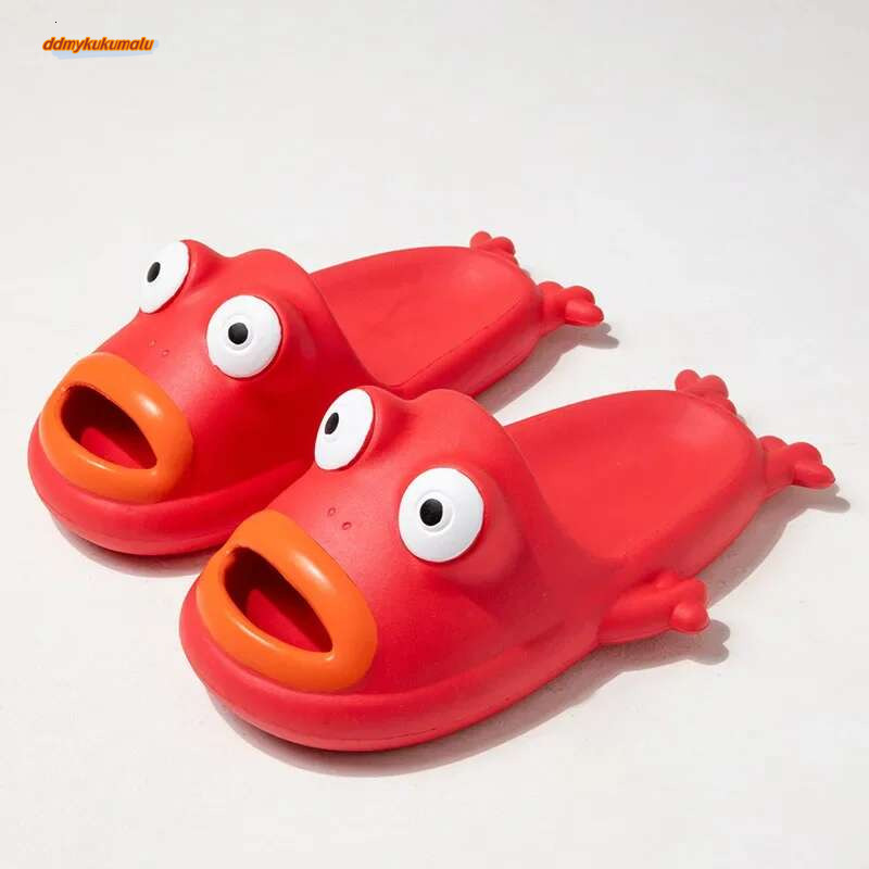 Wacky Frog Slippers for Couple Casual Cartoon Beach Shoes Women Slides Summer Open Toe Slipper Sandal Home Flip ps Footwear ddmykukumalu
