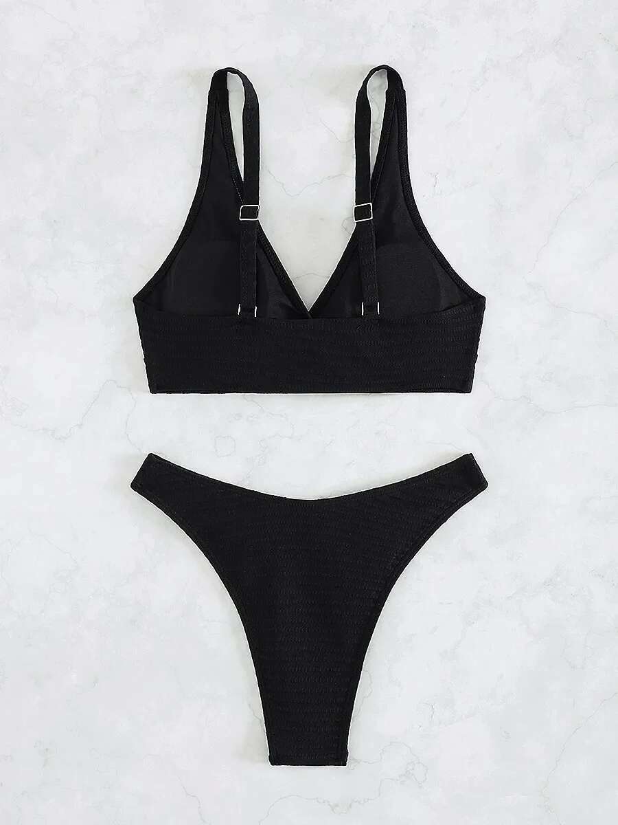Dongdumaoyi Sexy Front Bow Push Up Bikinis Sets Women White Black Bandage Cross Swimwear Beach Bathing Suit Swimsuit Trajes De Ba O