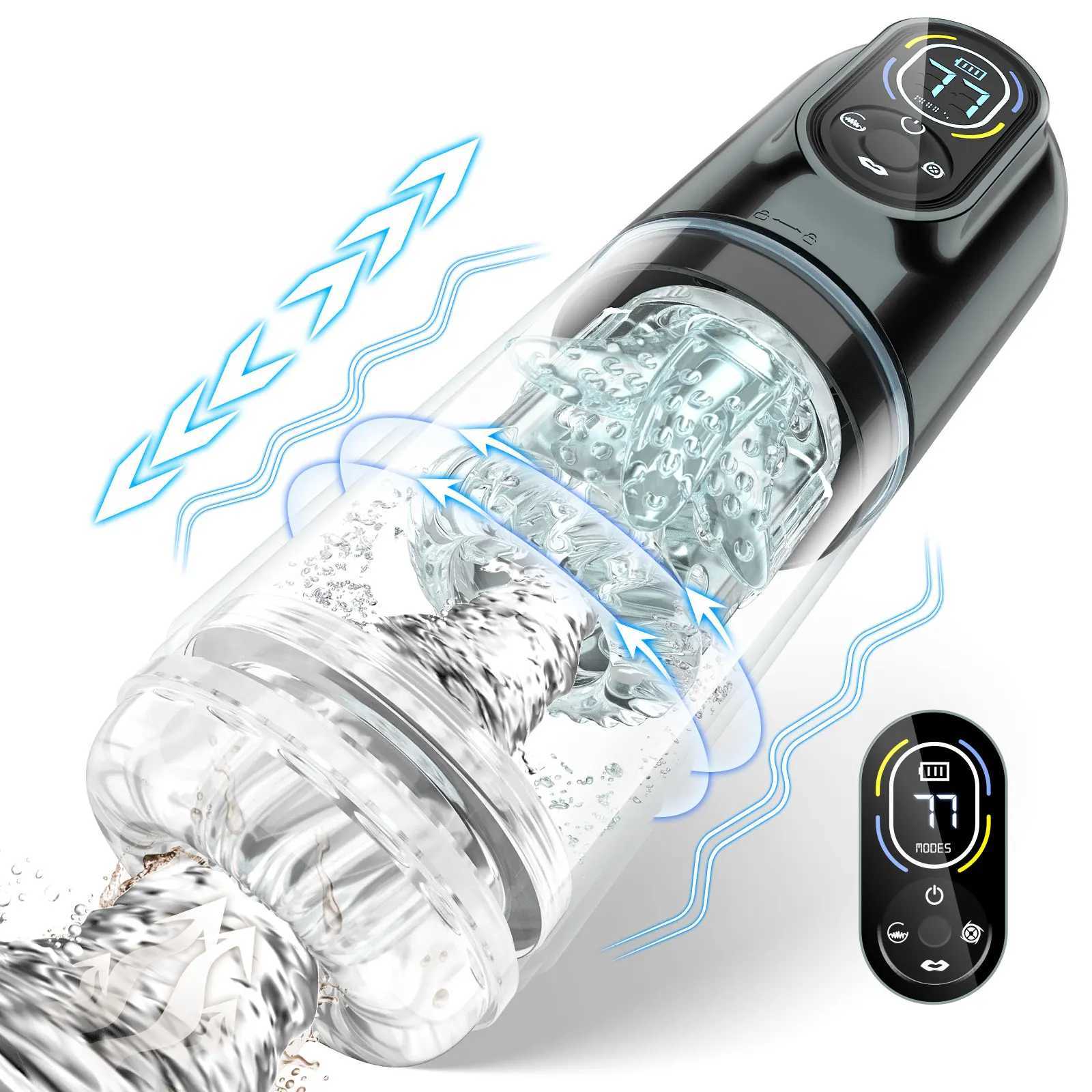 Automatic Male Masturbator Male Sex Toy Penis Pump Sucking Vibration Stimulation Function Pocket Vulvar Male StrokeW250408