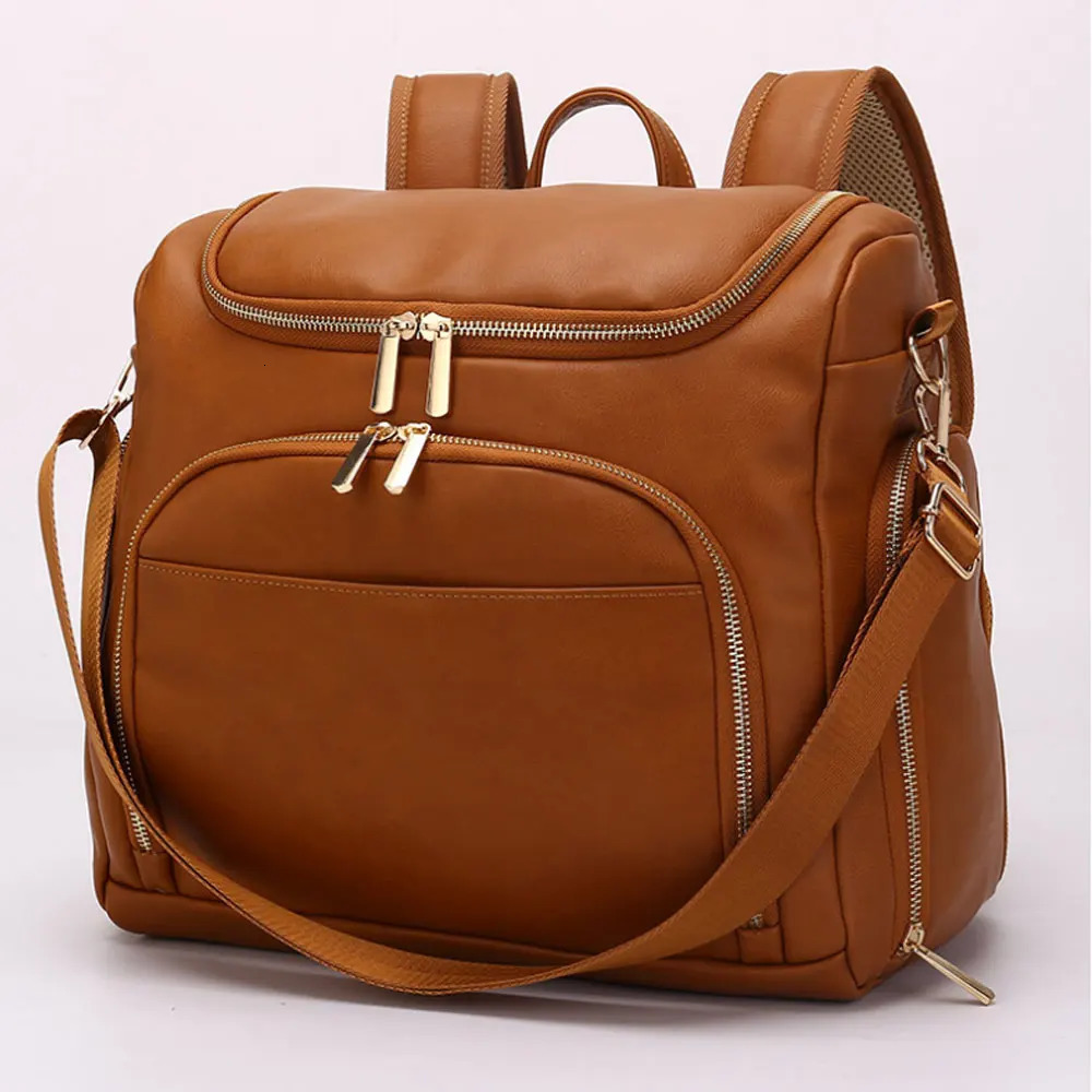 Mummy Nappy Backpacks Kids Stroller Bags Large Capacity PU Handbag Waterproof Outdoor Travel Diaper Bag Maternity Baby Care Bags 250407