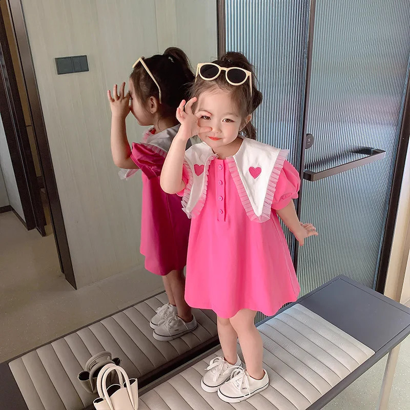 Girls Korean Style Fashionable Princess For Children Summer Dress Little Girl Baby 250408