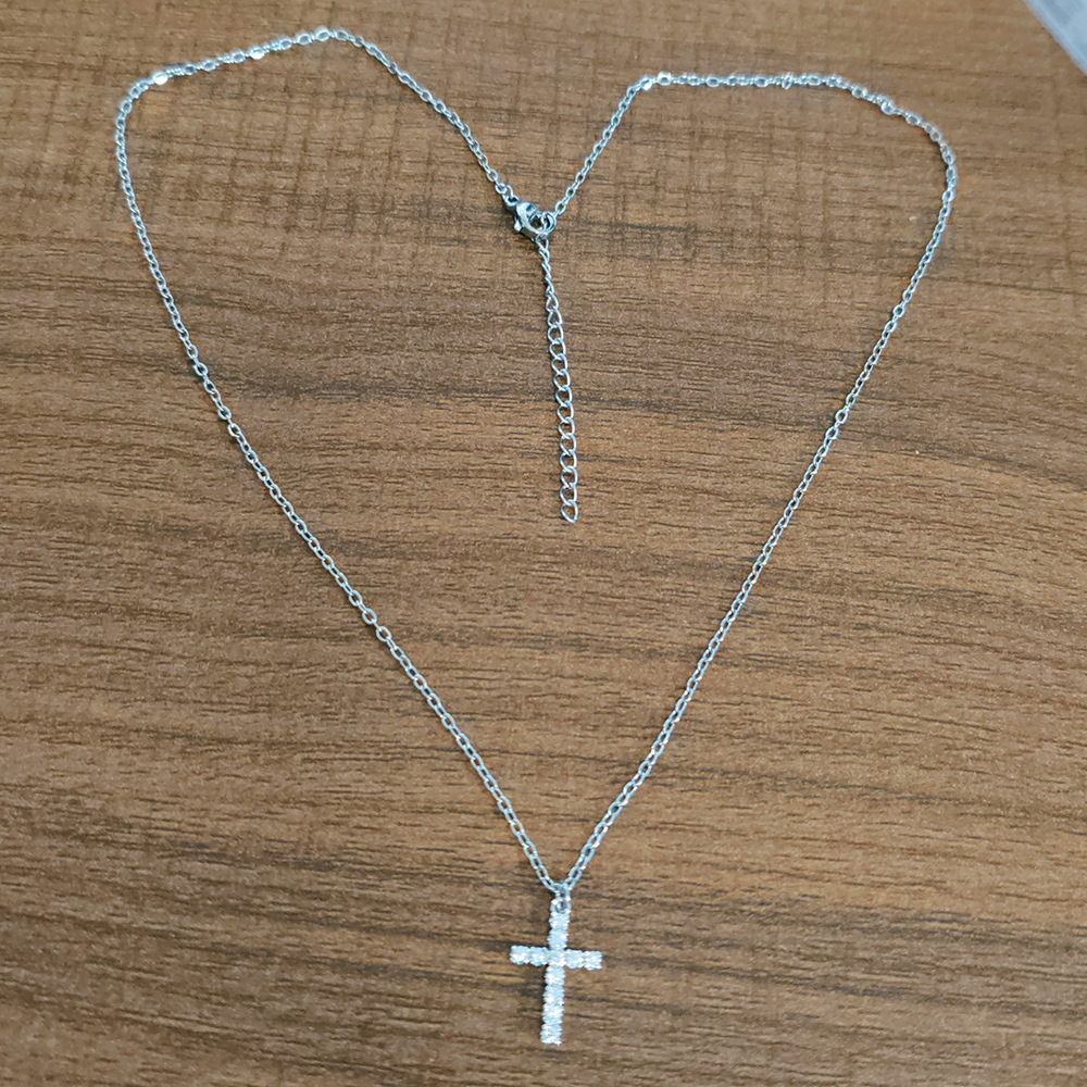 2025 Choucong Cross Pendant Simple Fashion Jewelry 14K Gold Fill Titanium Steel Round Cut 5A Zircon CZ Diamond Gemstones Party Women Clavicle Necklace