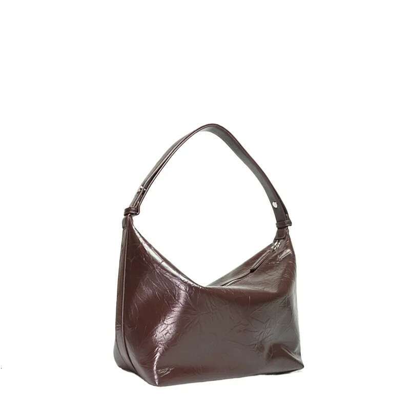 2024 New Handheld Lightweight Women's Leather Handbag Temperament Shoulder Ladies' Simple Fashion Underarm Bag