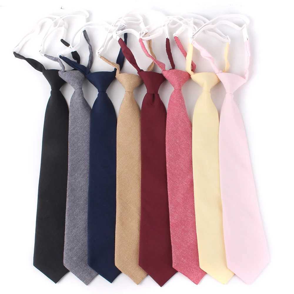 Solid Color Tie For Men Wen Simple Skinny Neck Tie For Boys Girls Casual Students Neckties Adt Cotton Neck Ties For Gifts X250407