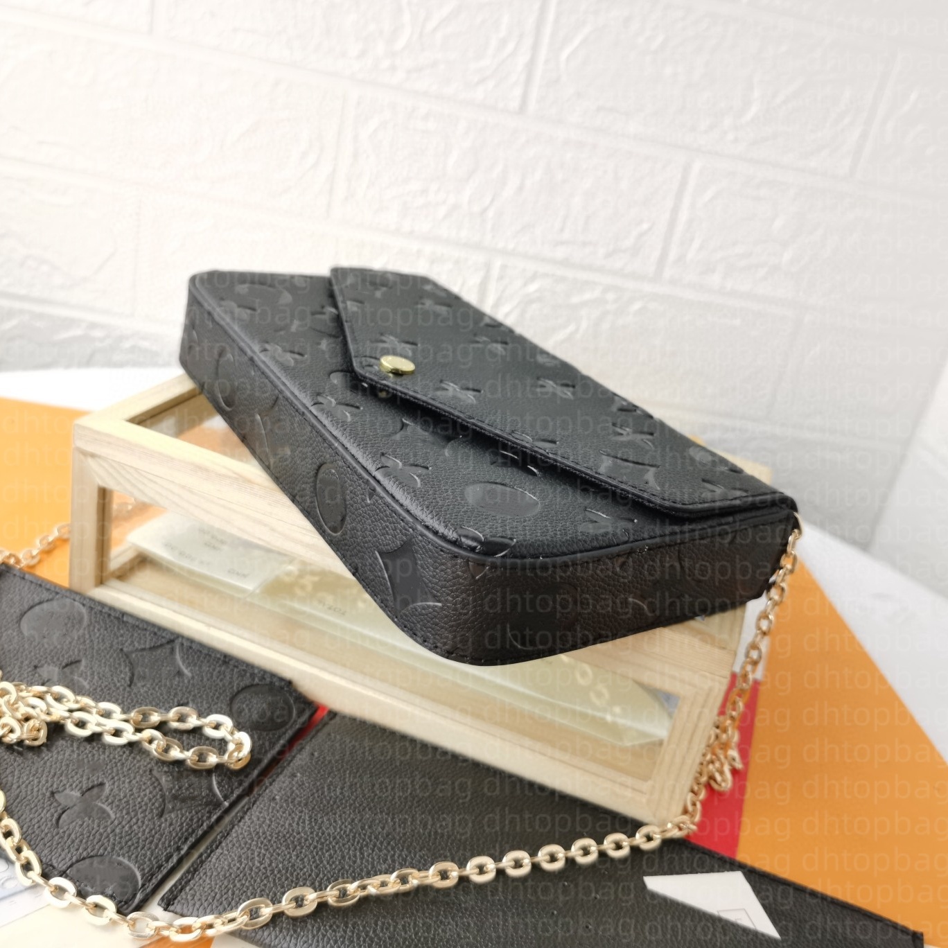 Genuine Leather 3pcs Wallet Women Shoulder Bags Designers Chain Crossbody Messenger Bag Pochette Felicie Ladies Clutch Purse Wallets