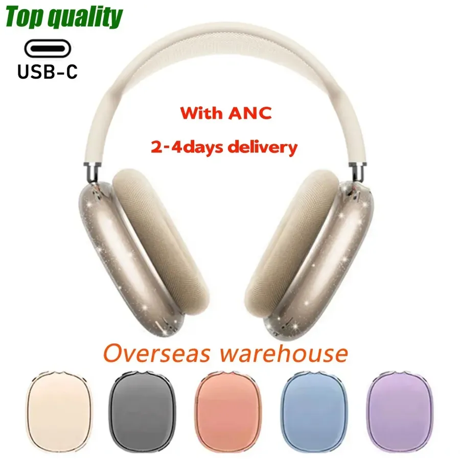 Metal with ANC For Airpods Max CASES Earphones Accessories Transparent TPU Solid Silicone Waterproof Protective case AirPod Maxs Headphones Headset cover Case