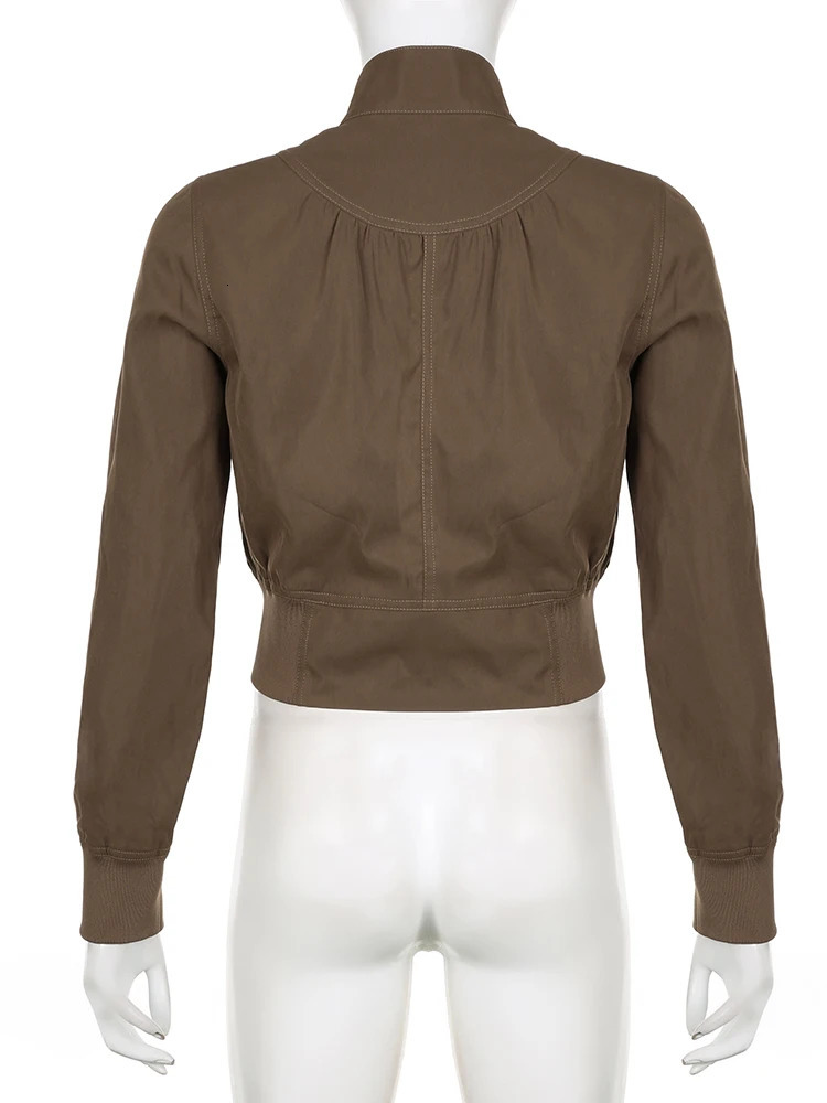 IAMSURE casual streetwear solid hooded cut jacket ultrathin pocket zipper long sleeved autumn and winter women 250407