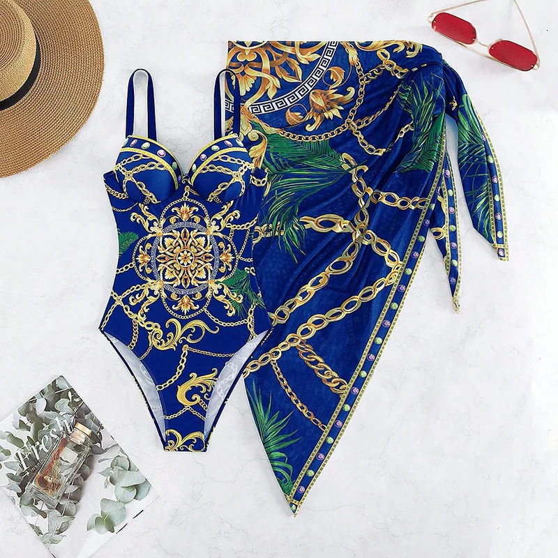 2024 twopiece womens bikini set with floral print shoulder strap swimsuit Brazilian Biquini 250408