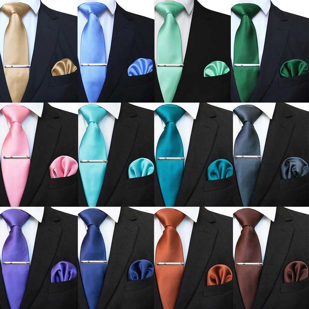 EASTEPIC 8 cm Classic Grey Twill Ties for Men in Business Suits Necktie Set Clip Handkerchief Mens Accessory Wedding Party X250407