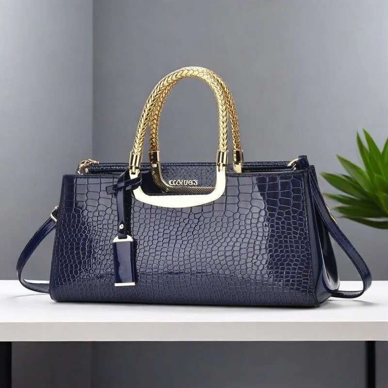 New Fashion Alligator Women Handbags European Design Patent Leather Shoulder Bags Female Girl Brand Crossbody Bag
