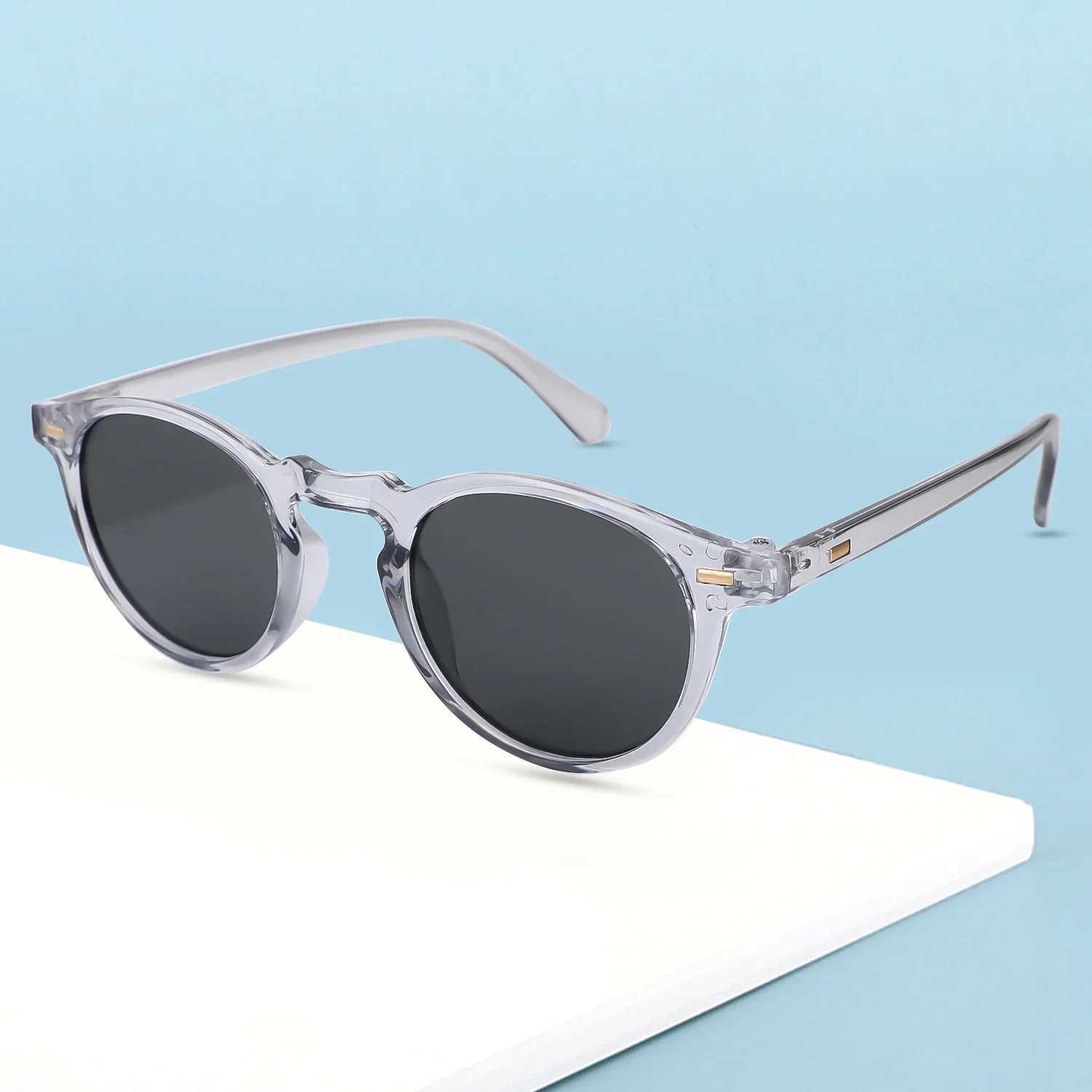 Small round glasses holder for women fashionable anti blue light glasses holder retro optical computer decorative glasses W250408