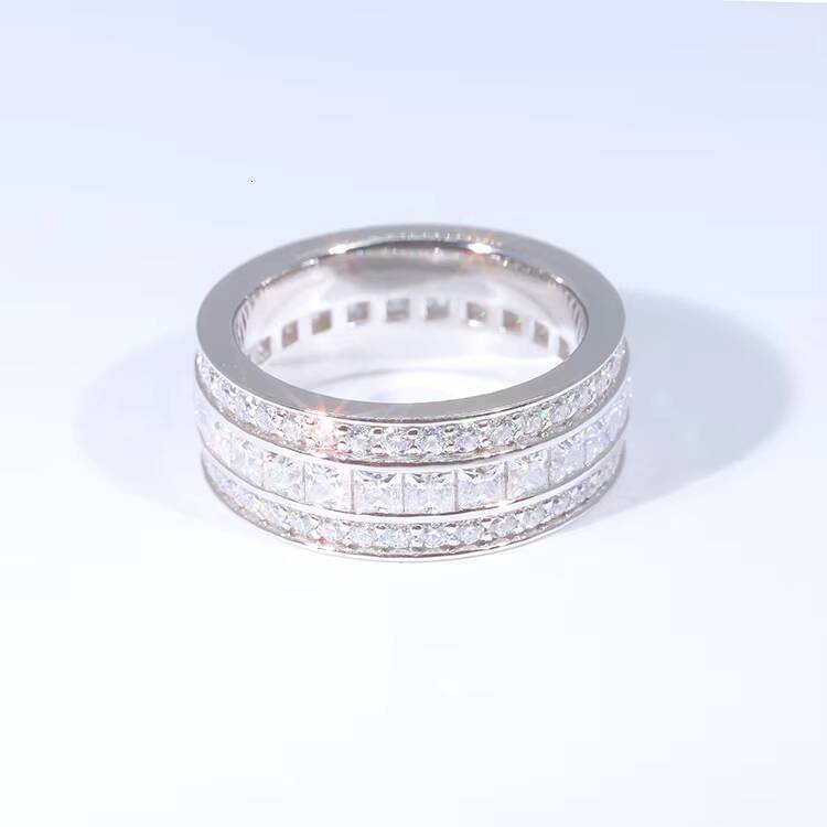 Fashionable Design Jewelry 925 Silver VVS Moissanite Iced Out Ring Cuban Ring for Hip Hop Men