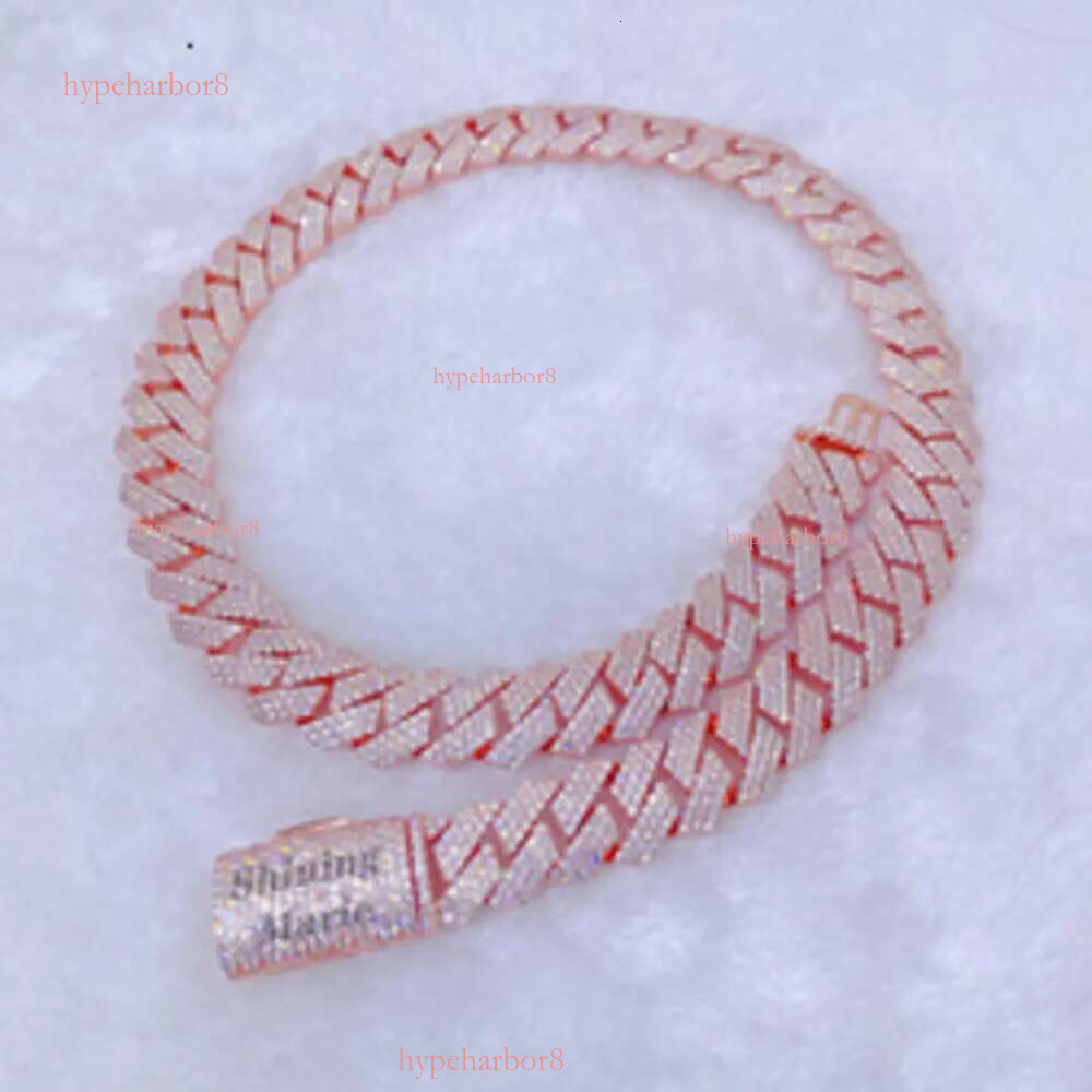 Hip Hop Jewelry Buss Down 16mm S k Customized Iced Out Necklace Vvs Moissanite Cuban Chain