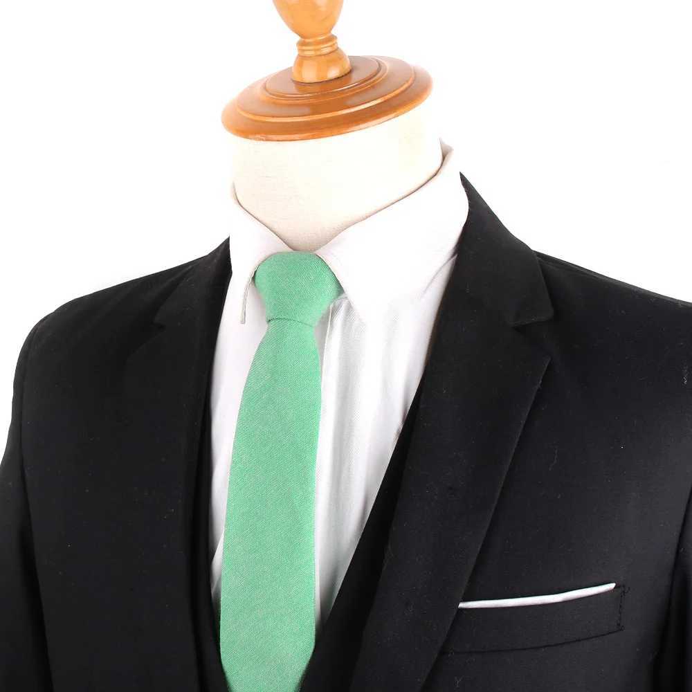 Cotton Skinny Neck Ties For Men Wen Wedding Tie For Gro Suits Ties Boy Girls Slim Necktie Gravata Solid Color Neckties Gifts X250407