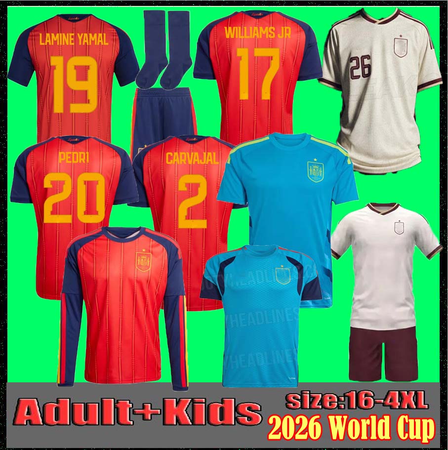 3XL 4XL 2026 Spains soccer jerseys PEDRI 2026 World Cup 26 27 spain Espana MORATA CARVAL fans Player football shirt men kids OLMO FERRAN RODRIGO LaMiNe YAMAL
