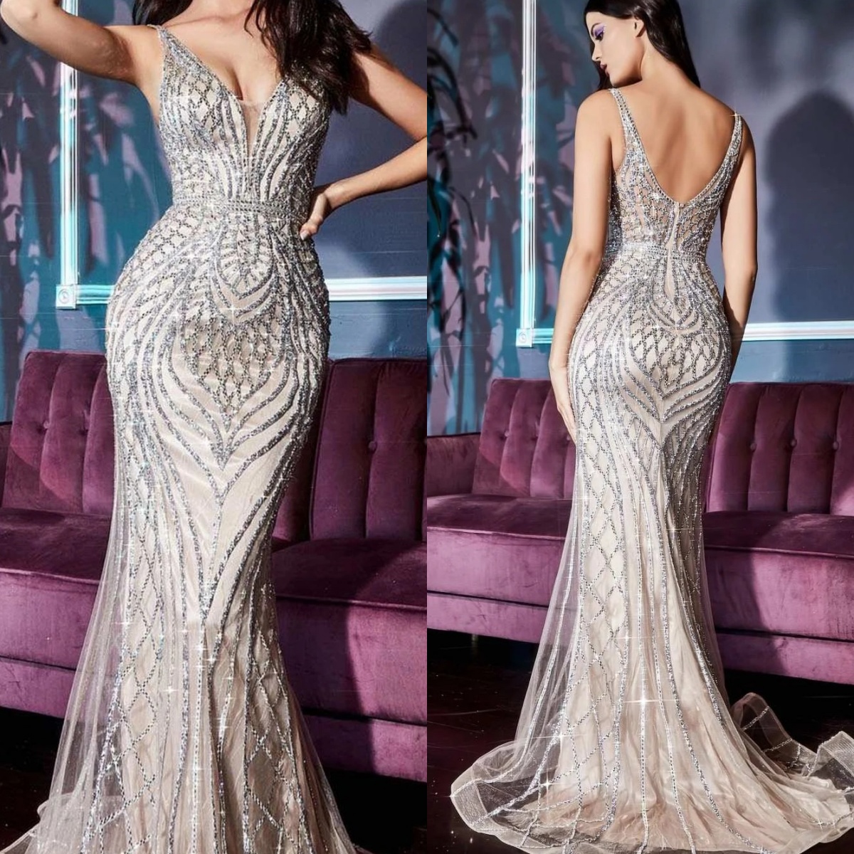 Luxury Mermaid Wedding Dress Beaded Sequins Spaghetti Strap Bride Gowns Sexy Backless Sleeveless Bridal Dresses Customized