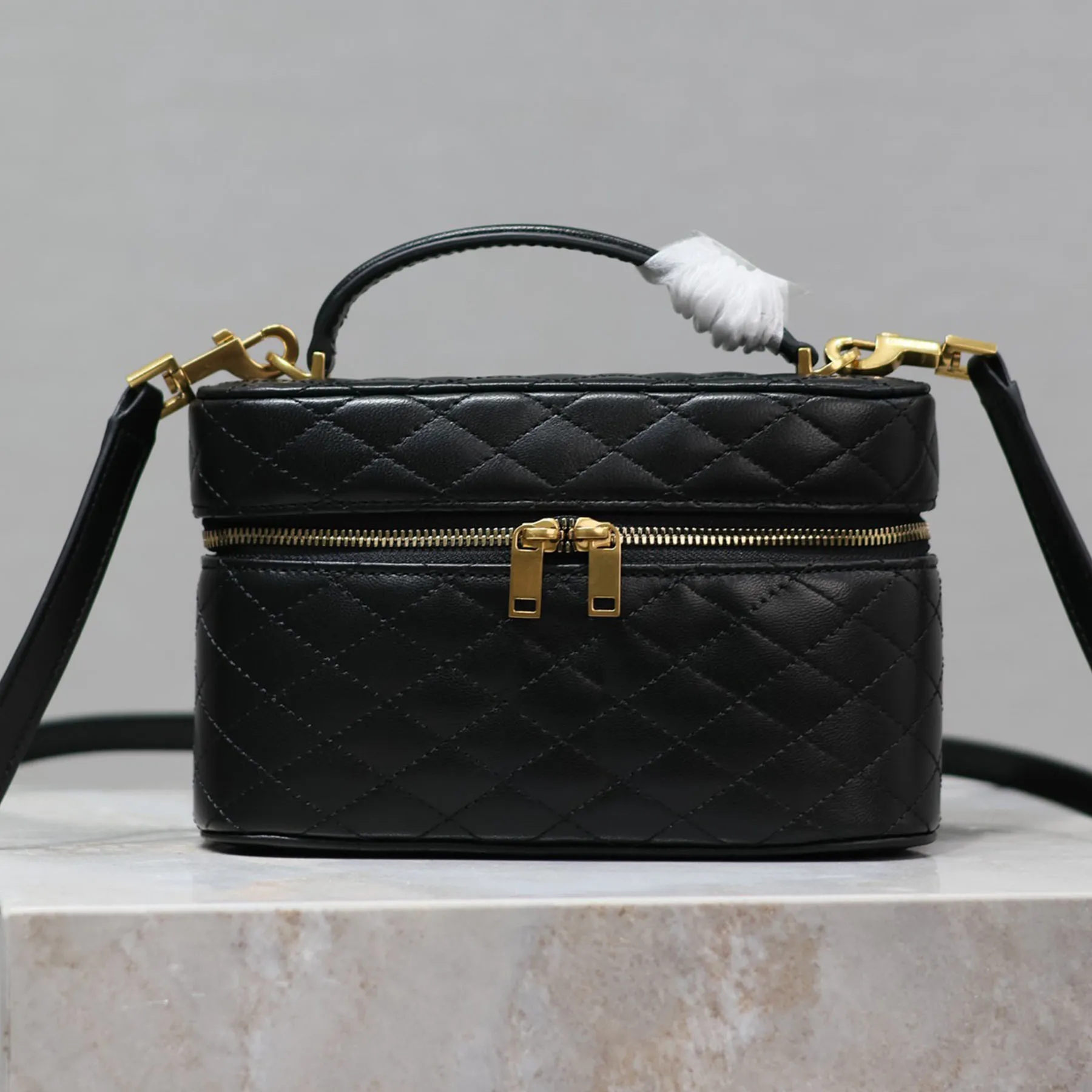 Top Quality GABY VANITY BAG IN LAMBSKIN Luxury Designer Lambskin Shoulder Bag Quilted Zip Closure Crossbody Bag Bronze Hardware Handbag Card Slot Purse