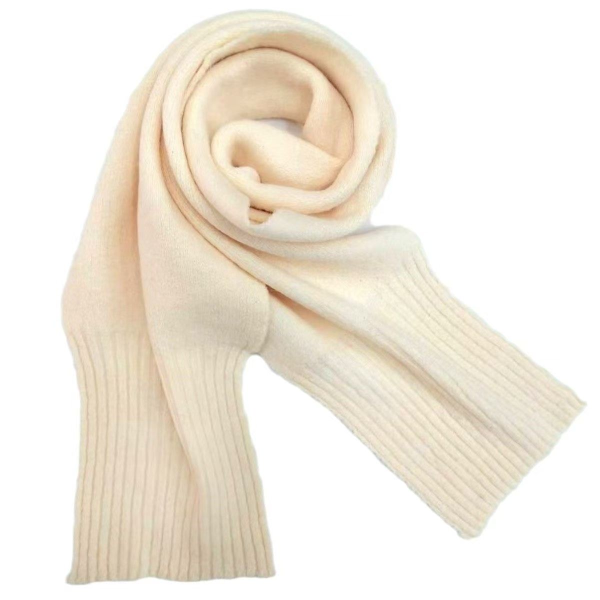 T434 solid color soft elastic unisex couple student autumn and winter warm all-match knitted wool scarf neck