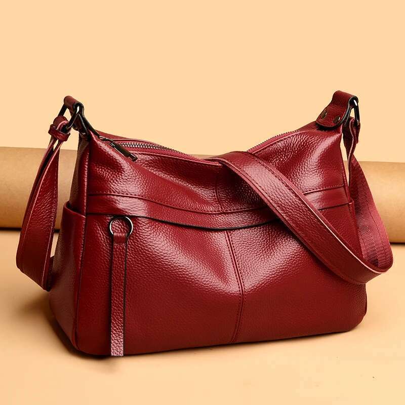 Vintage Cowhide Shoulder Crossbody For Women 2024 Fashion Handbag Solid Genuine Leather Tote Bag Ladies Messenger Sac