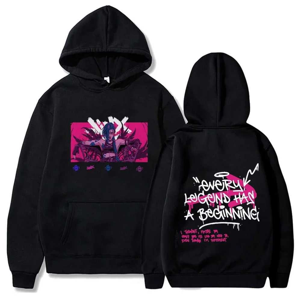 Anime Arcane Jinx Hoodie Graffiti Cartoon Hoodie Harajuku Hip Hop Sportswear Pullover Unisex Hoodie Fan Gift Street Clothing W250408