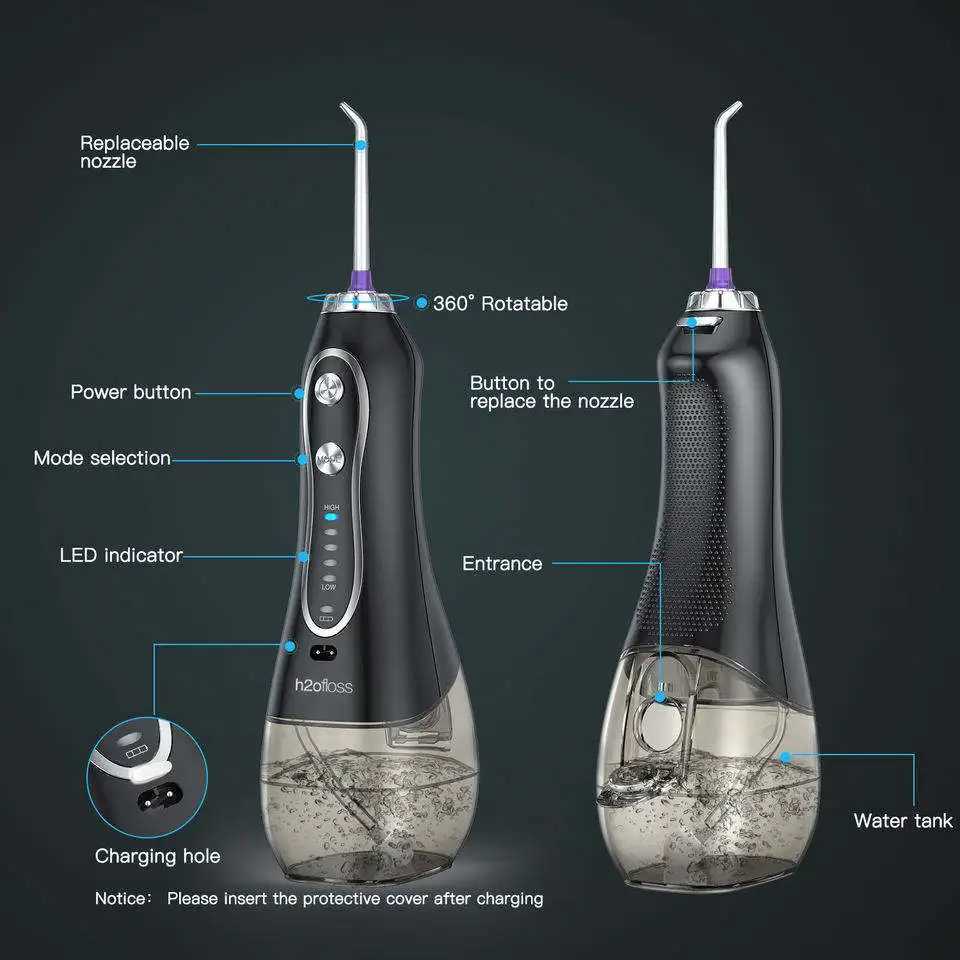 Upgraded Cordless Dental Rinse Portable Water Rinse Rechargeable IPX7 Waterproof Rinse M250408
