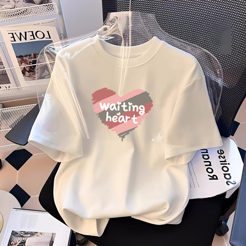 Ddmyshoesvip Girls Short White Pure Cotton T Shirt Summer Loose Fit Medium To Large Size Children S Western Style Girl Cartoon Printed Half Sleeved To