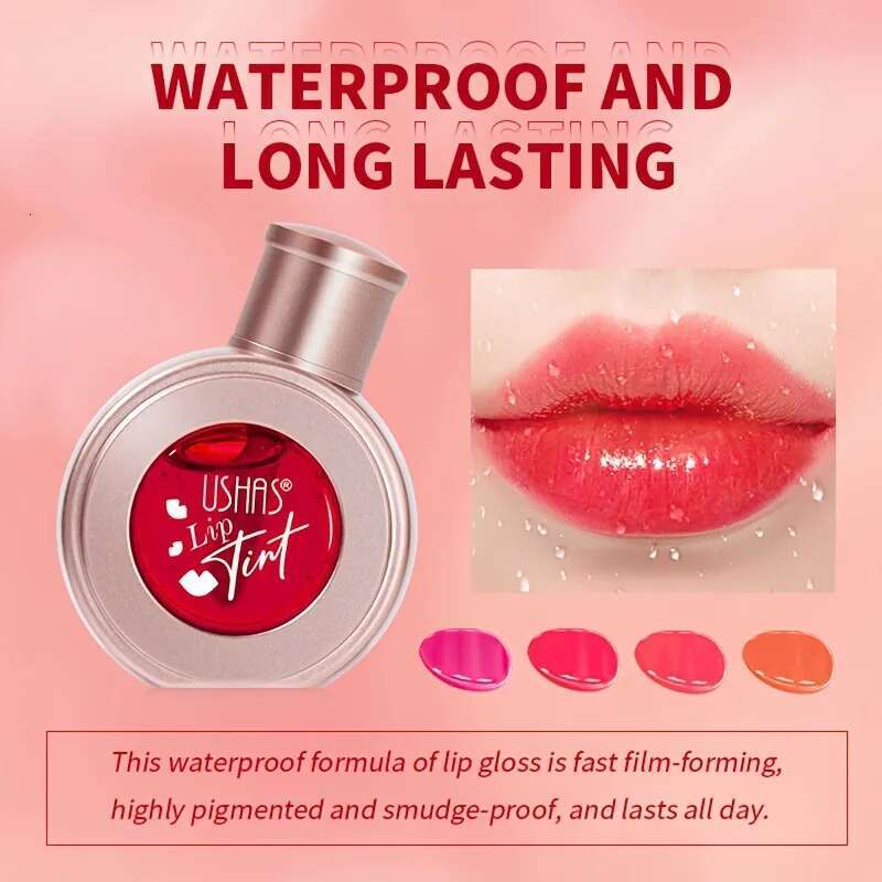 4 Colors Fruity Water Tint Set Highly Pigmented Lip Gloss Waterproof Non-Sticky Longlasting Women Lips Cosmetics Bulk
