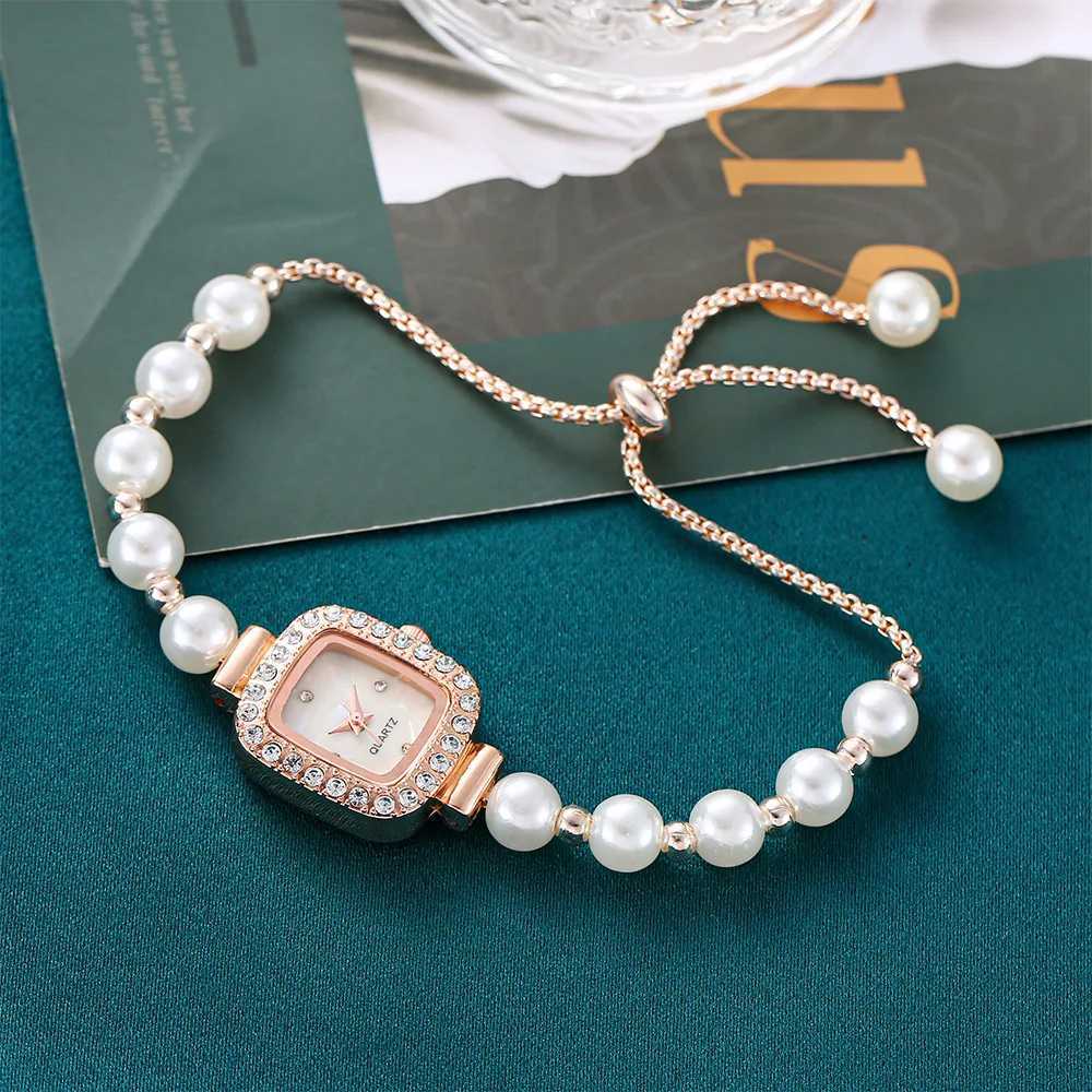 Elegant pearl quartz watch luxury bracelet womens watch diamond crystal watch Relogios Feminino Relojes Para MujerT250408