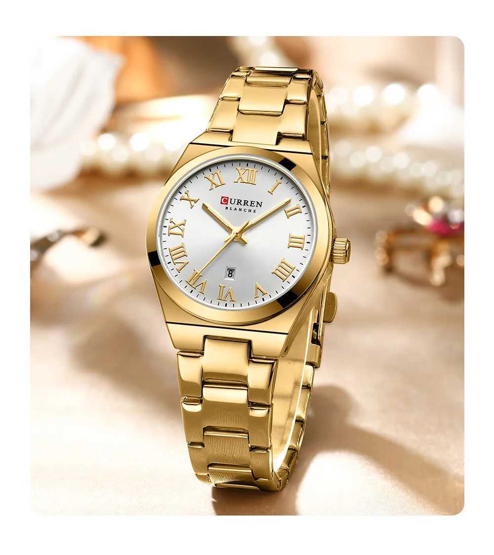 Curren 9095 Womens Watch Simple Roman Dial Bracelet Purple Quartz Watch Womens Fashion Brand relojes para damasT250408