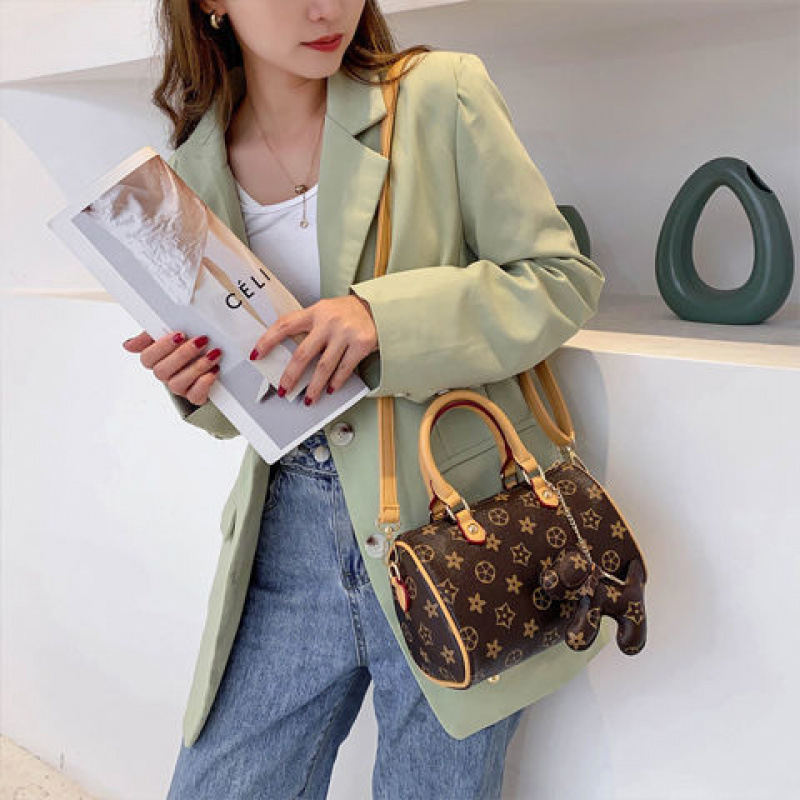 Women'S Bag New Style Old Flower Boston Pillow Bag Fashion Printed Shoulder Crossbody Bag