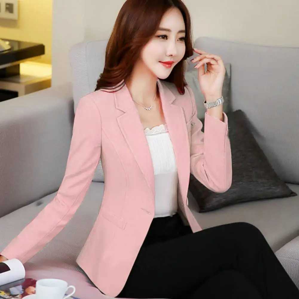 Womens Korean casual short button jacket womens high-quality womens jacket spring and autumn womens workwear jacket M250408