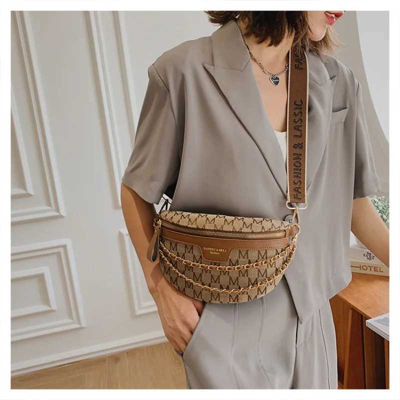 Ins Summer Waist Street Trend Canvas Belt Fashion Womens Shoulder New Cross Body Bag Z250407