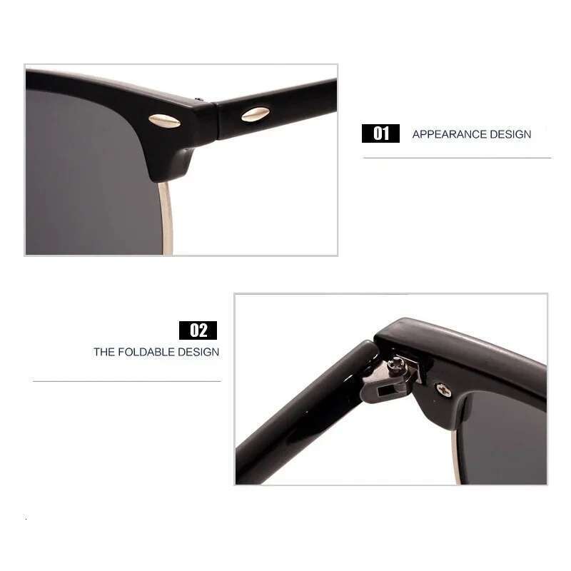Vintage for Men Women Designer Sunglasses Sunscreen Fishing Outdoor Oval Shape Uv400 Polarized Lens