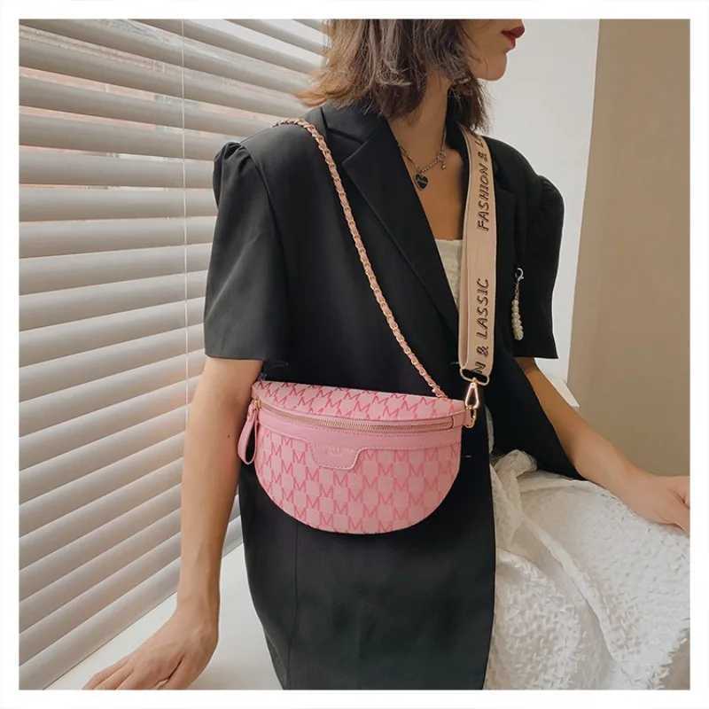 Ins Summer Waist Street Trend Canvas Belt Fashion Womens Shoulder New Cross Body Bag Z250407