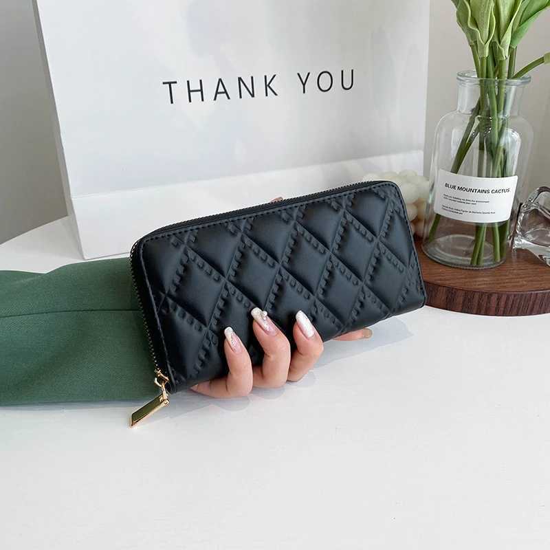 Women Long Wallet Pu Leather Card Holder Large Capacity Hasp Zipper Coin Purse Multi Card Organizer Cell Phone Wristlet Handbag H2511071