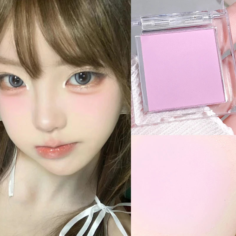 Six color monochrome powder blusher matte makeup highlight young natural peach pink blue purple 250325
