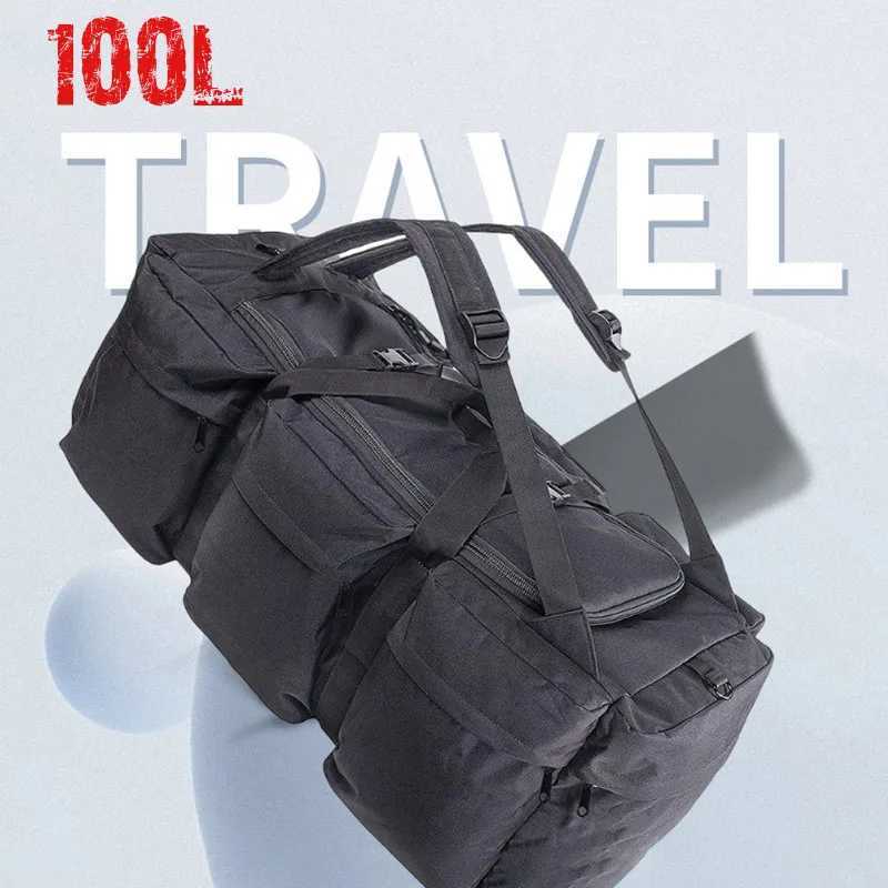 100L Camping Super Large Capacity Backpack Men Camping Storage Bag Men Tent Canopy Military Tactical Shoulder Bag Travel HandbagC250407