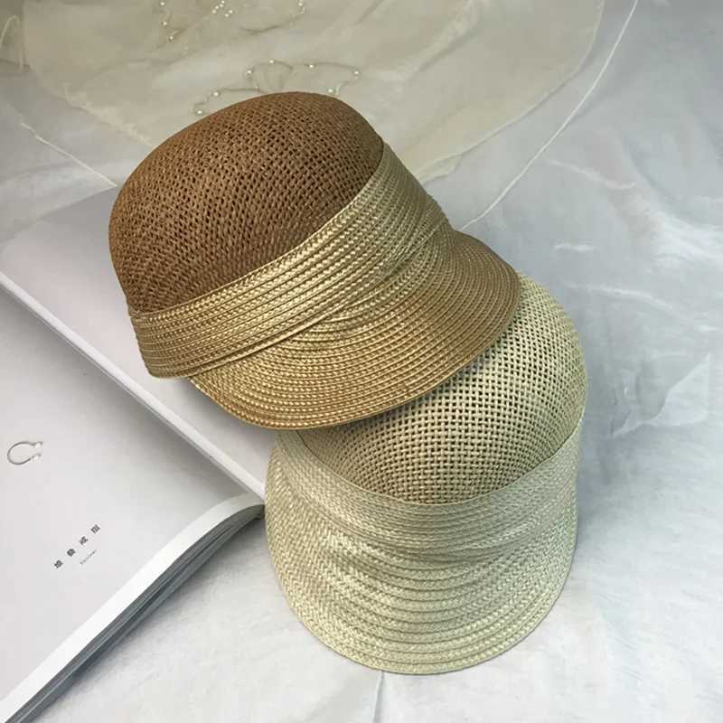 2021 New Summer Wen Equestrian Dey Hats Outdoors Ladies Visor Sun Hats Large Brim Straw Hat with Bow Summer Hat BeachC250407