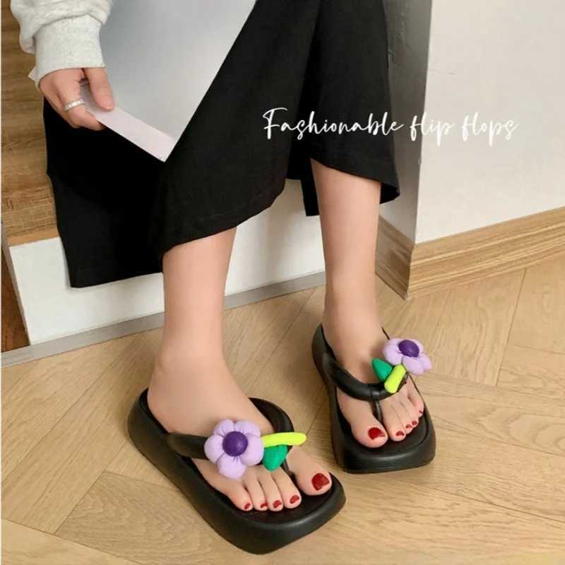 Womens Fi Flower Slide Girl N-Slip Bedroom Sandals 2024 Womens Outdoor Beach Soft Slide Adult Cute EVA Flip CoverXJ250407