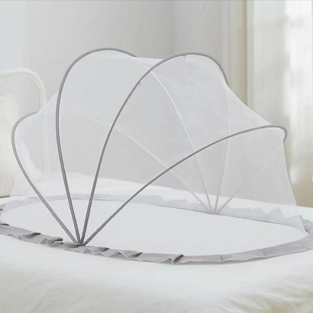 Baby bed mosquito net born without bottom folding baby canopy Mongolian yurt ordinary baby mosquito net baby accessories 250408