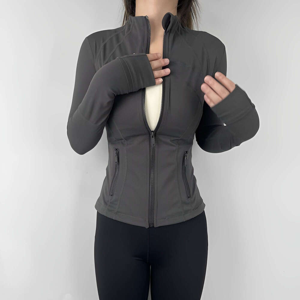 Luludarg top yoga suit gold zipper slim fit long sleeved sports and leisure fiess women's jacket 2025 new casual fashion trend clothing