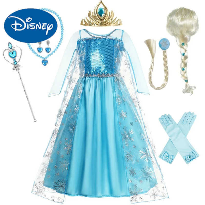 Disney Elsa Girl Costume Elsa Costume Snow Queen Costume Cosplay Birthday Party Childrens Costume 2024 Carnival Easter Girl Costume X250408
