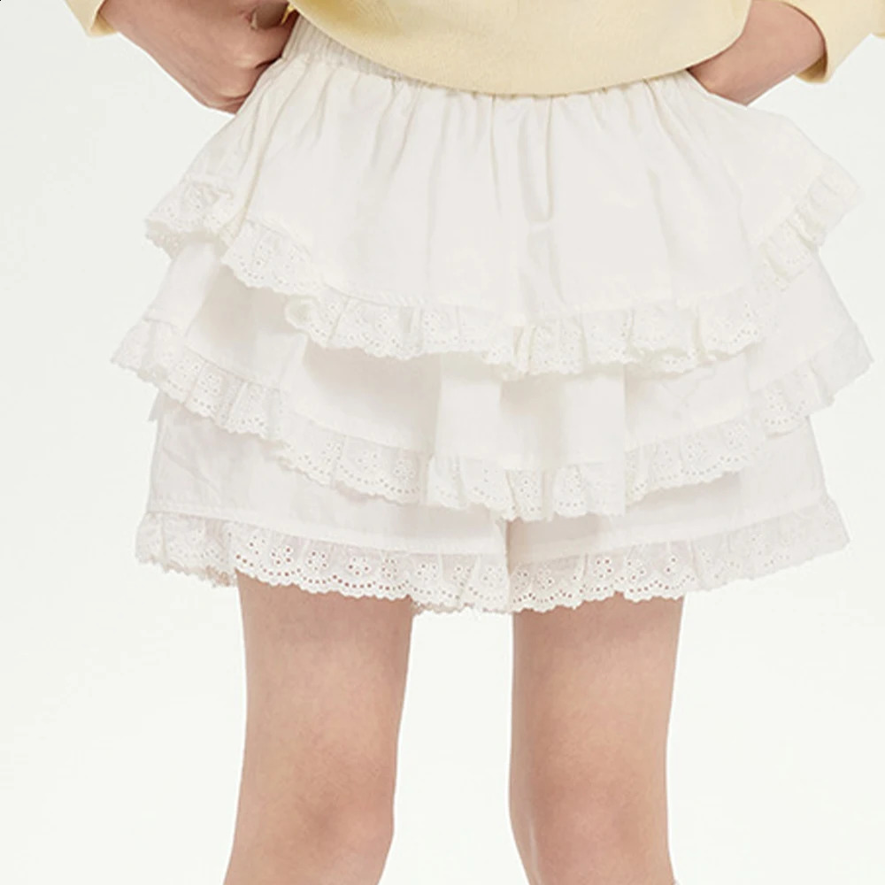 Teen Girls Sweet Cute Lace Cake Skirt Kawaii Lolita Summer Mini Layered Ruffles Casual teenager Girls Kids A-line Skirt 250408