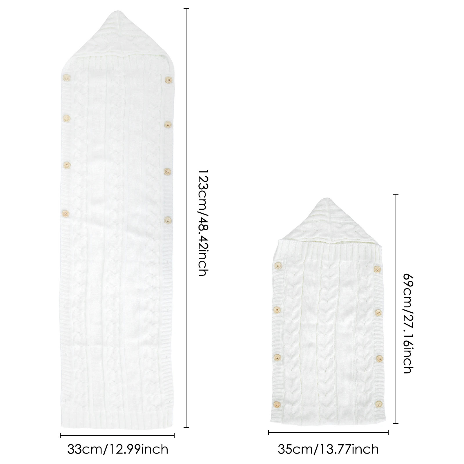 born Baby Wrap Swaddle Blanket Unisex Infant Baby Stroller Wrap Soft Thick Knit Wrap Bag Receiving Blanket for 0-6 Month Baby 250408