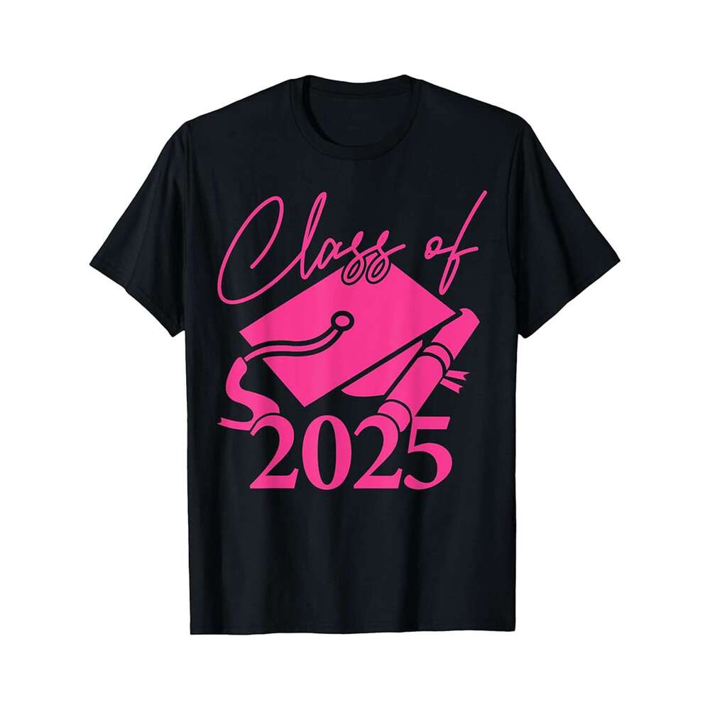 Designer T shirt Class of 2025 Pink Men Girls Graduation - 220g Tshits