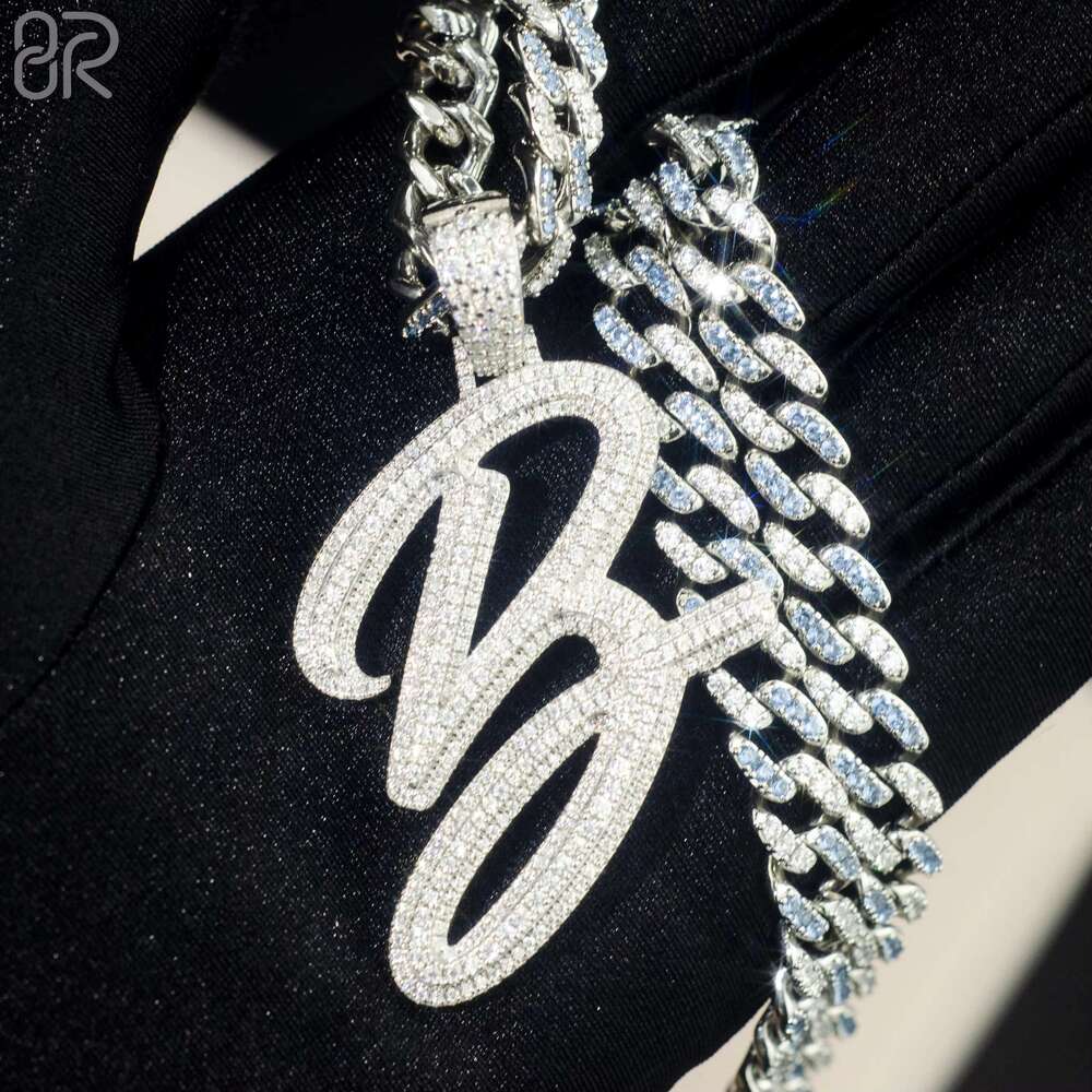Vvs pyroxene initial chilled long stick cut letter pendant for men and women