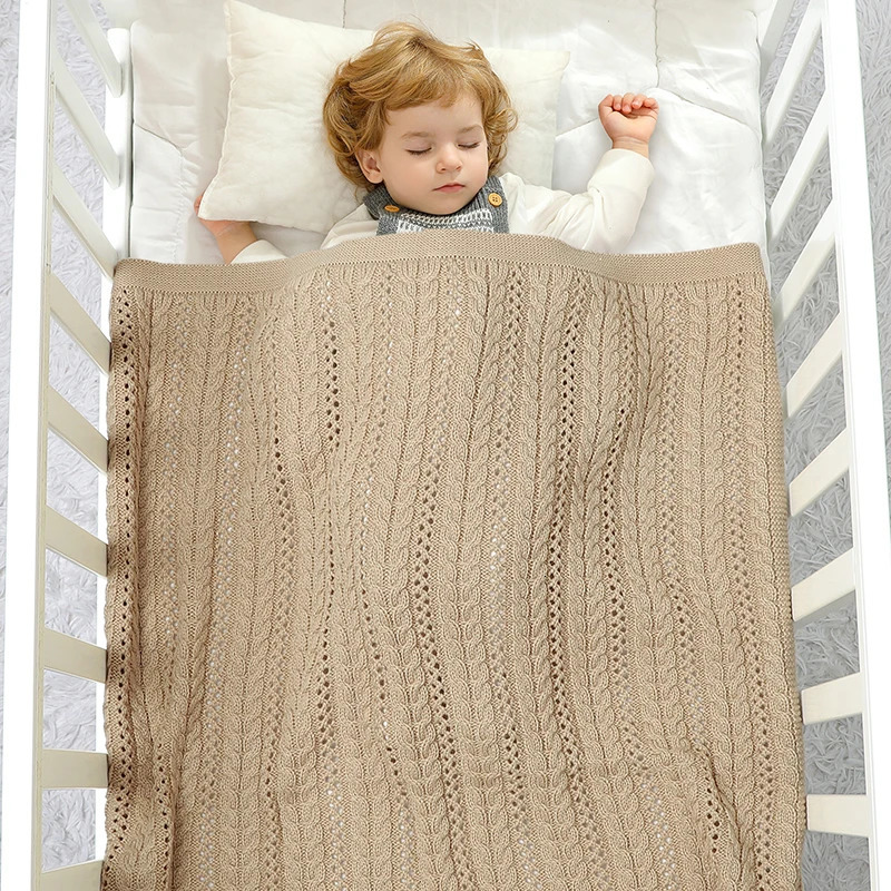 90*70cm Knitted Baby Blankets born Boys Girls Stroller Crib Swaddle Wrap Blanket Toddler Outdoor Throwing Playing Quilts Mats 250408